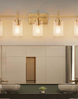Clear Glass Jasper Modern 5-Light Bathroom Vanity Light