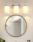 Frosted Glass Jasper Gold Modern 3-Light Bathroom Vanity Light