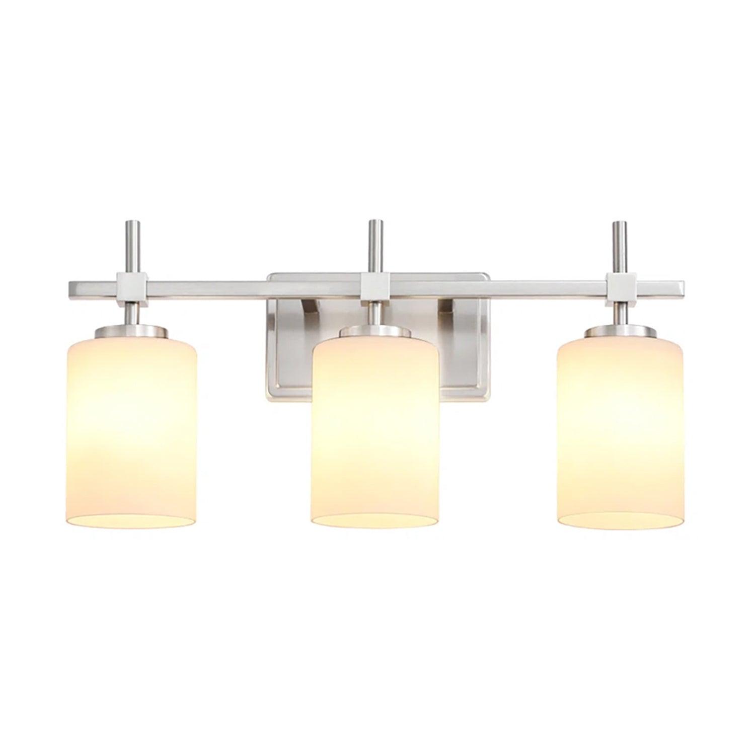 Frosted Glass Jasper Gold Modern 3-Light Bathroom Vanity Light