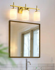 Frosted Glass Jasper Gold Modern 3-Light Bathroom Vanity Light