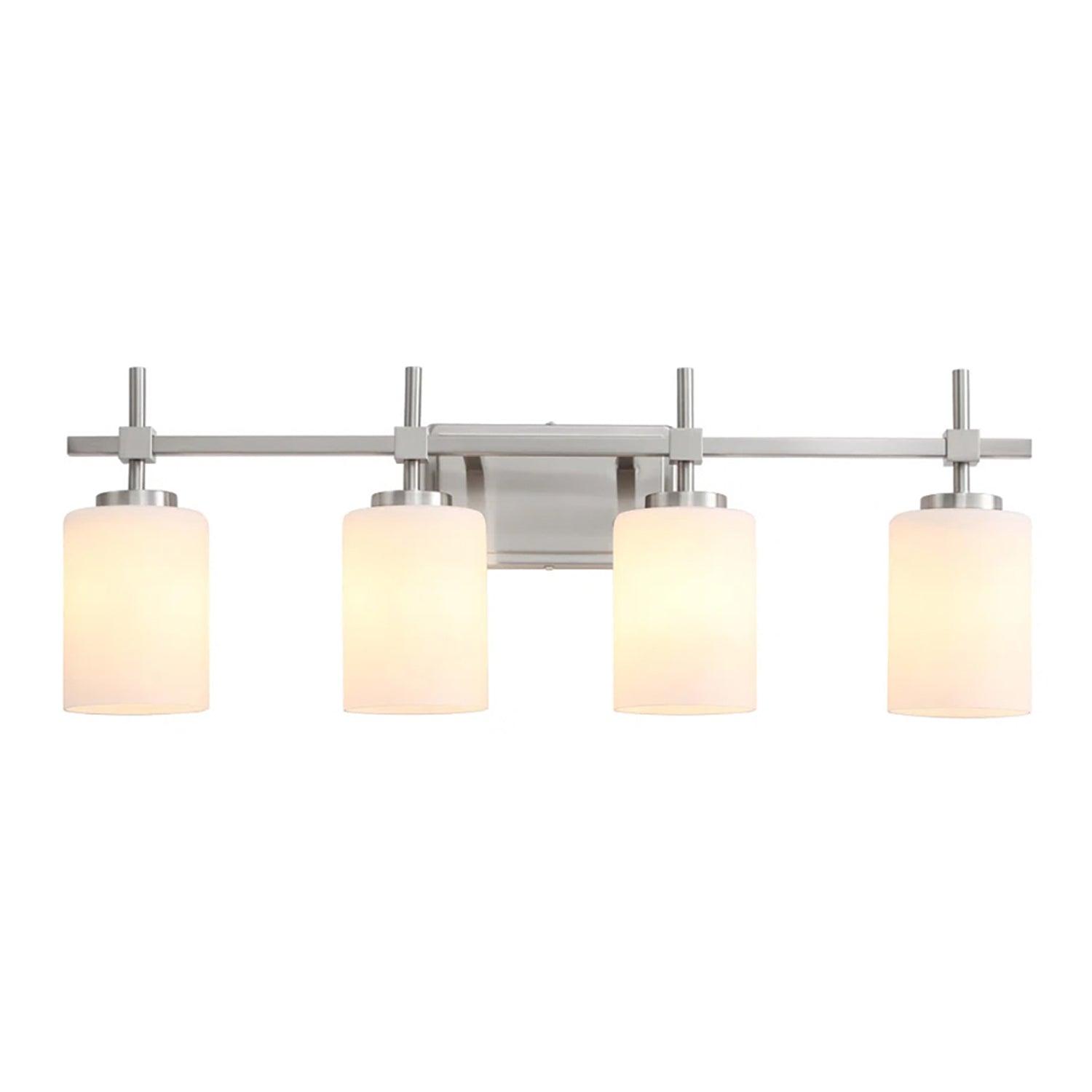 Frosted Glass Jasper Gold Modern 4-Light Bathroom Vanity Light