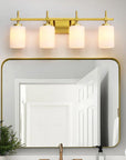 Frosted Glass Jasper Gold Modern 4-Light Bathroom Vanity Light