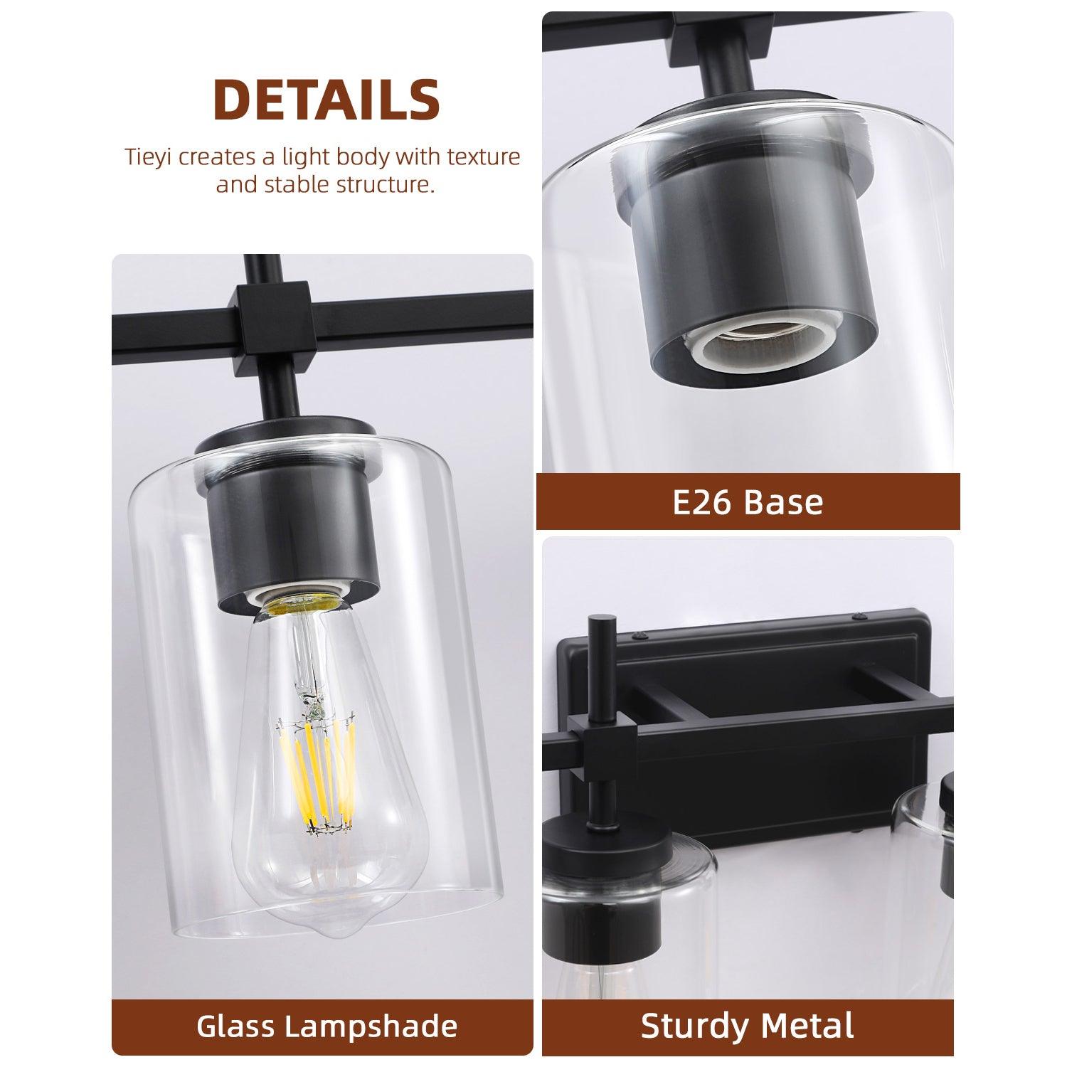 Clear Glass Jasper Modern 6-Light Bathroom Vanity Light