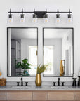 Clear Glass Jasper Modern 6-Light Bathroom Vanity Light