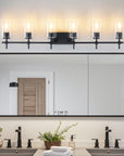 Clear Glass Jasper Modern 6-Light Bathroom Vanity Light