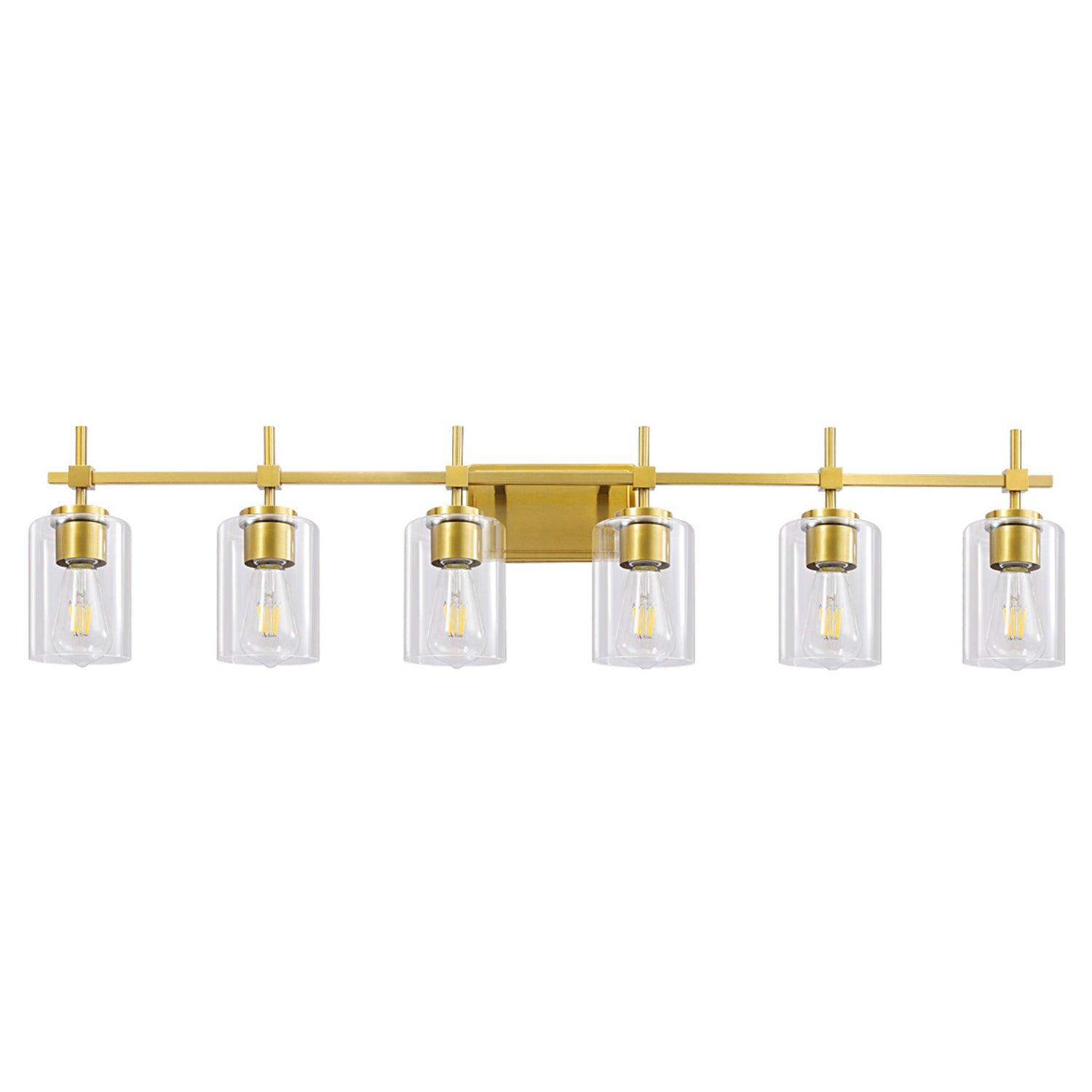 Clear Glass Jasper Modern 6-Light Bathroom Vanity Light
