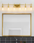 Clear Glass Jasper Modern 6-Light Bathroom Vanity Light