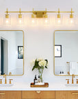 Clear Glass Jasper Modern 6-Light Bathroom Vanity Light