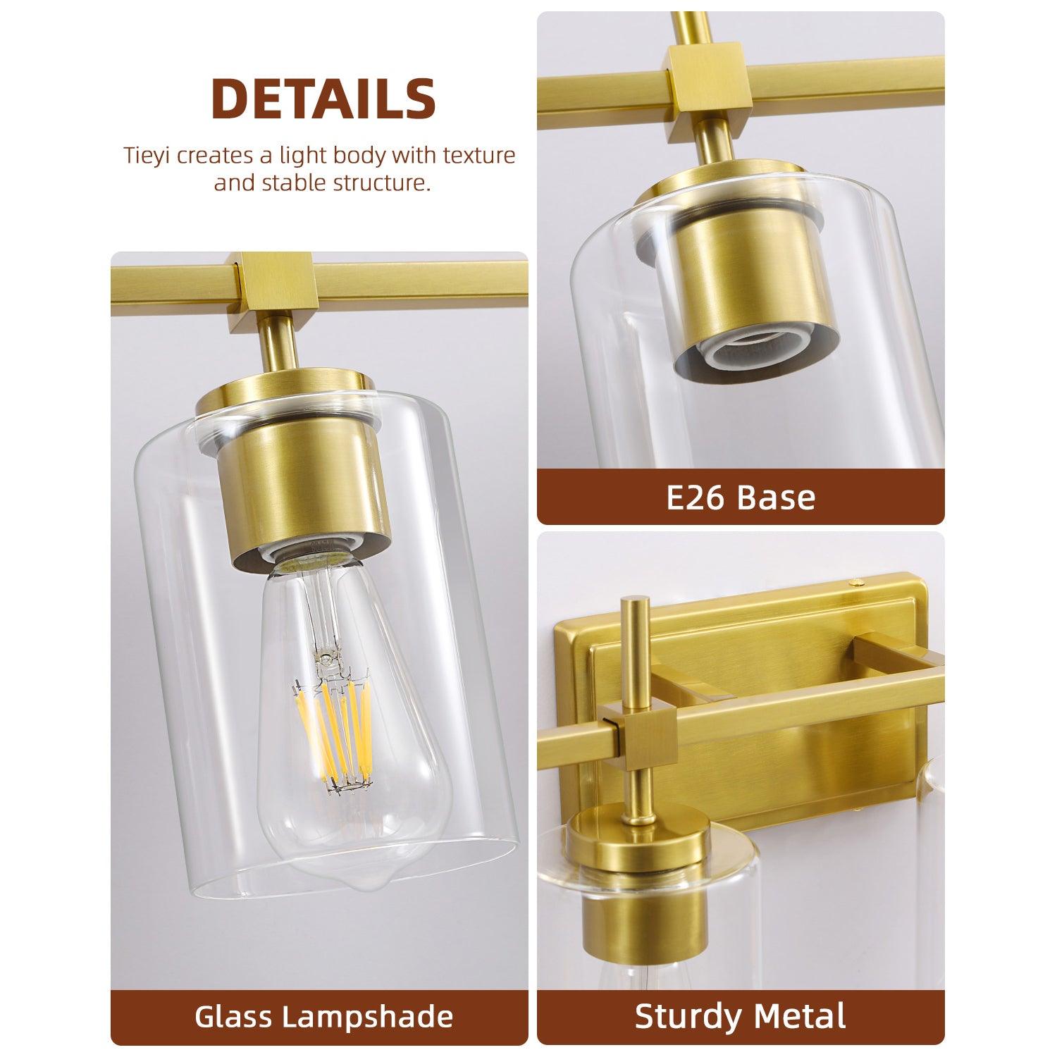 Clear Glass Jasper Modern 6-Light Bathroom Vanity Light