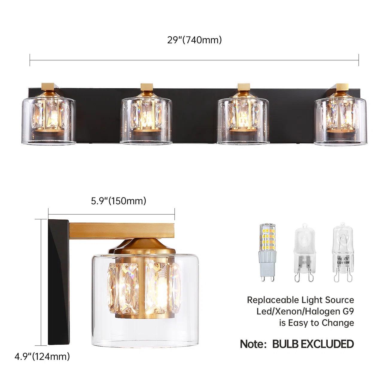 Modern Kolt 4-Light Bathroom Vanity Light