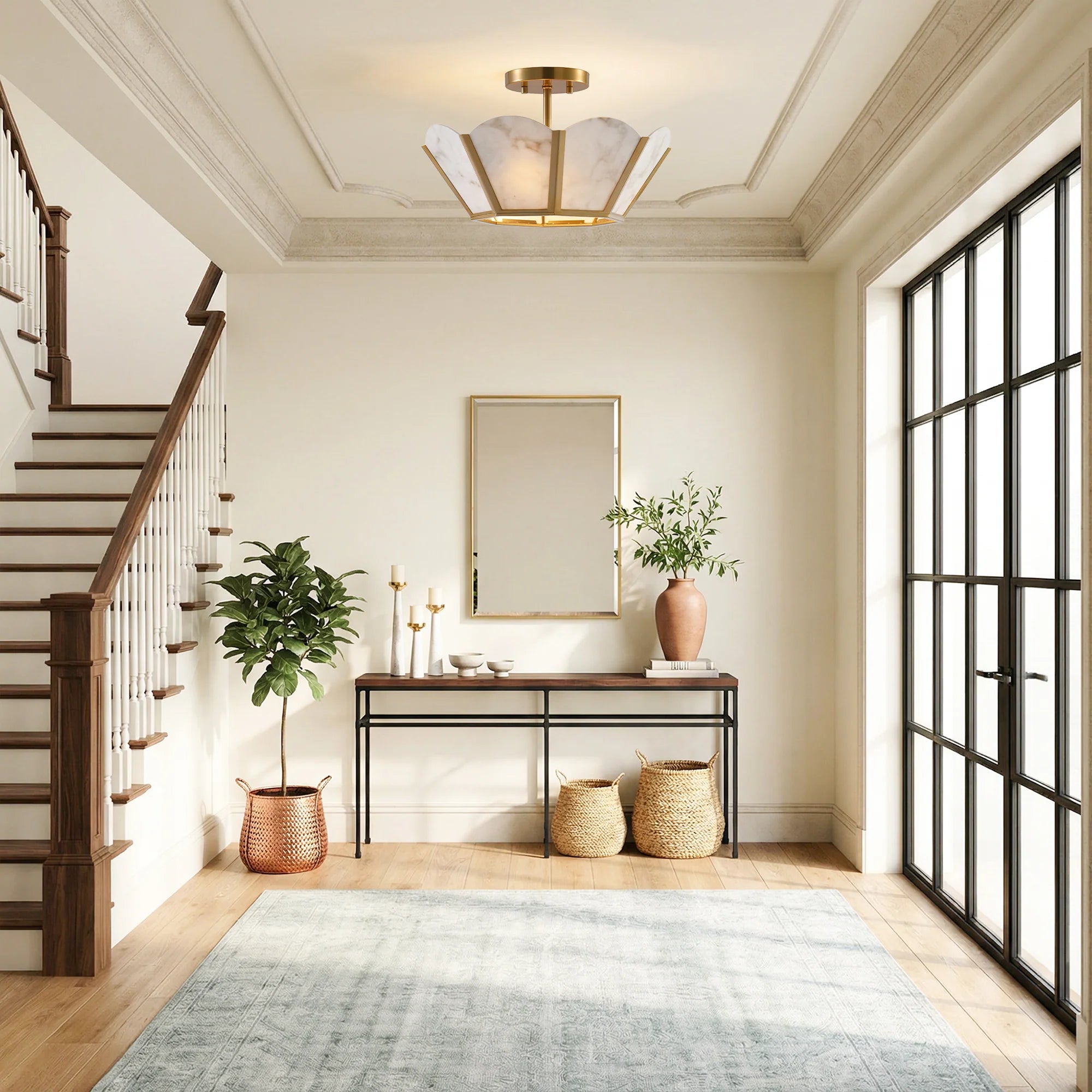 15" Lena 3-Light Semi-Flush Mount Ceiling Light