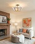 15" Lena 3-Light Semi-Flush Mount Ceiling Light