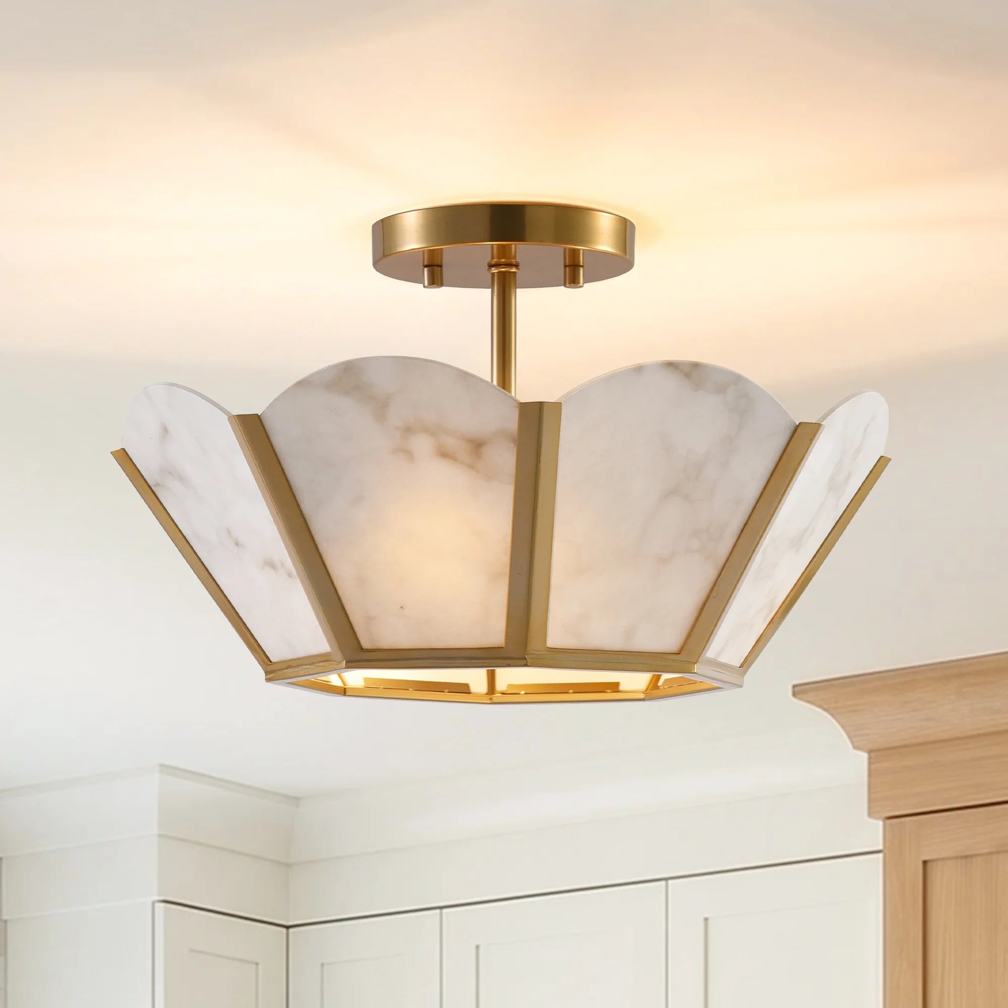 15" Lena 3-Light Semi-Flush Mount Ceiling Light