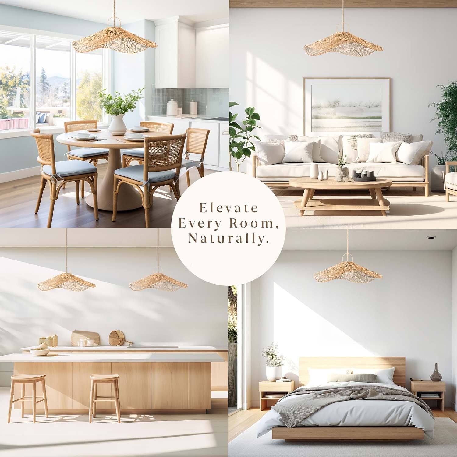 Lotus Rattan Pendant Light