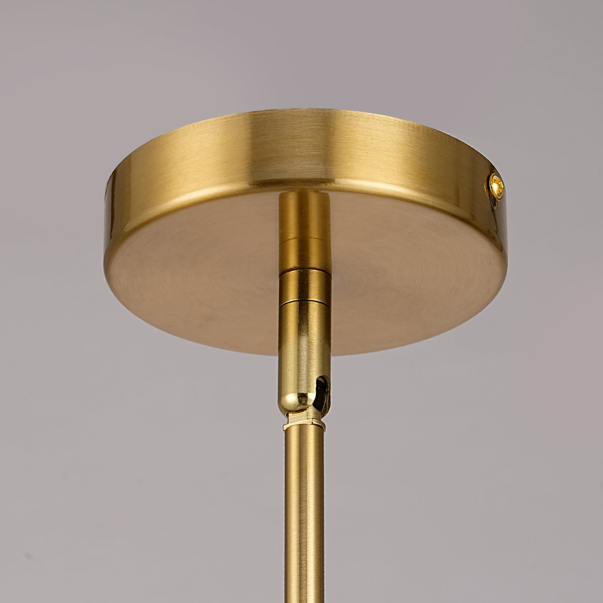 Maren 6-Light Adjustable-Angle Brushed Brass Chandelier with Tiered Linen Shades