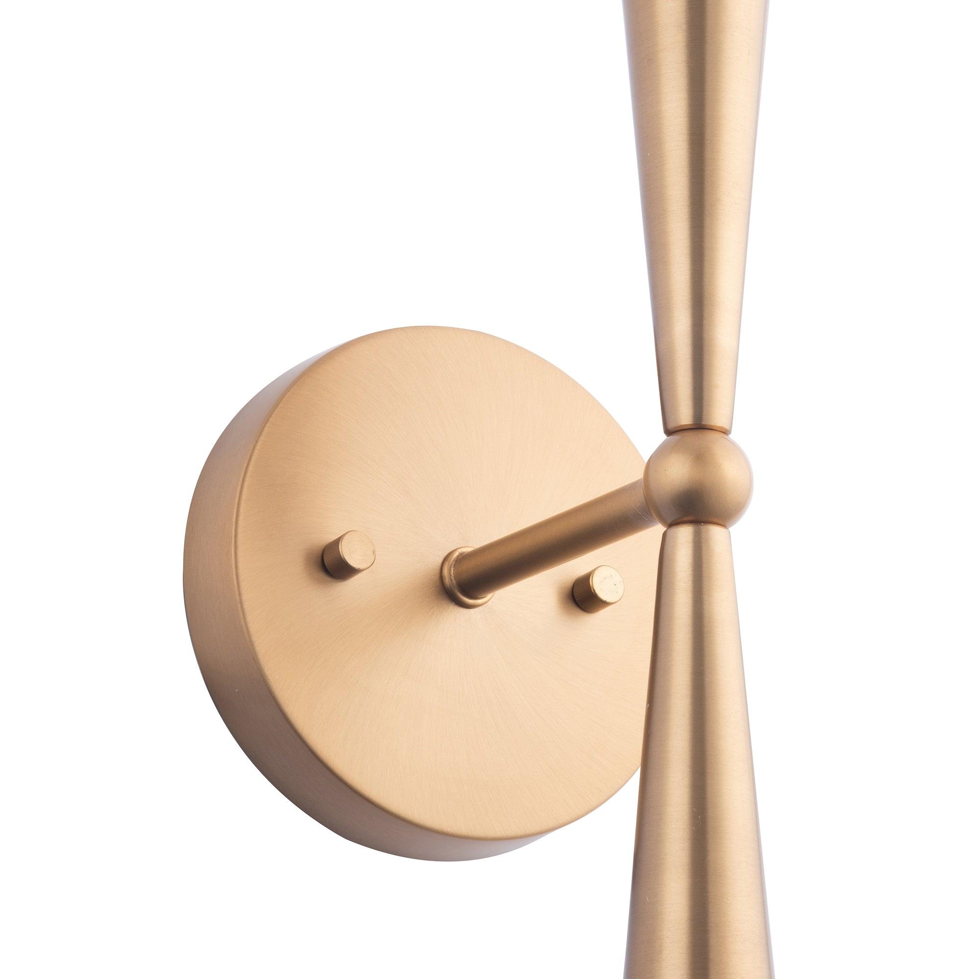 Mizu Mid Century Modern Gold 2 Light Wall Sconce