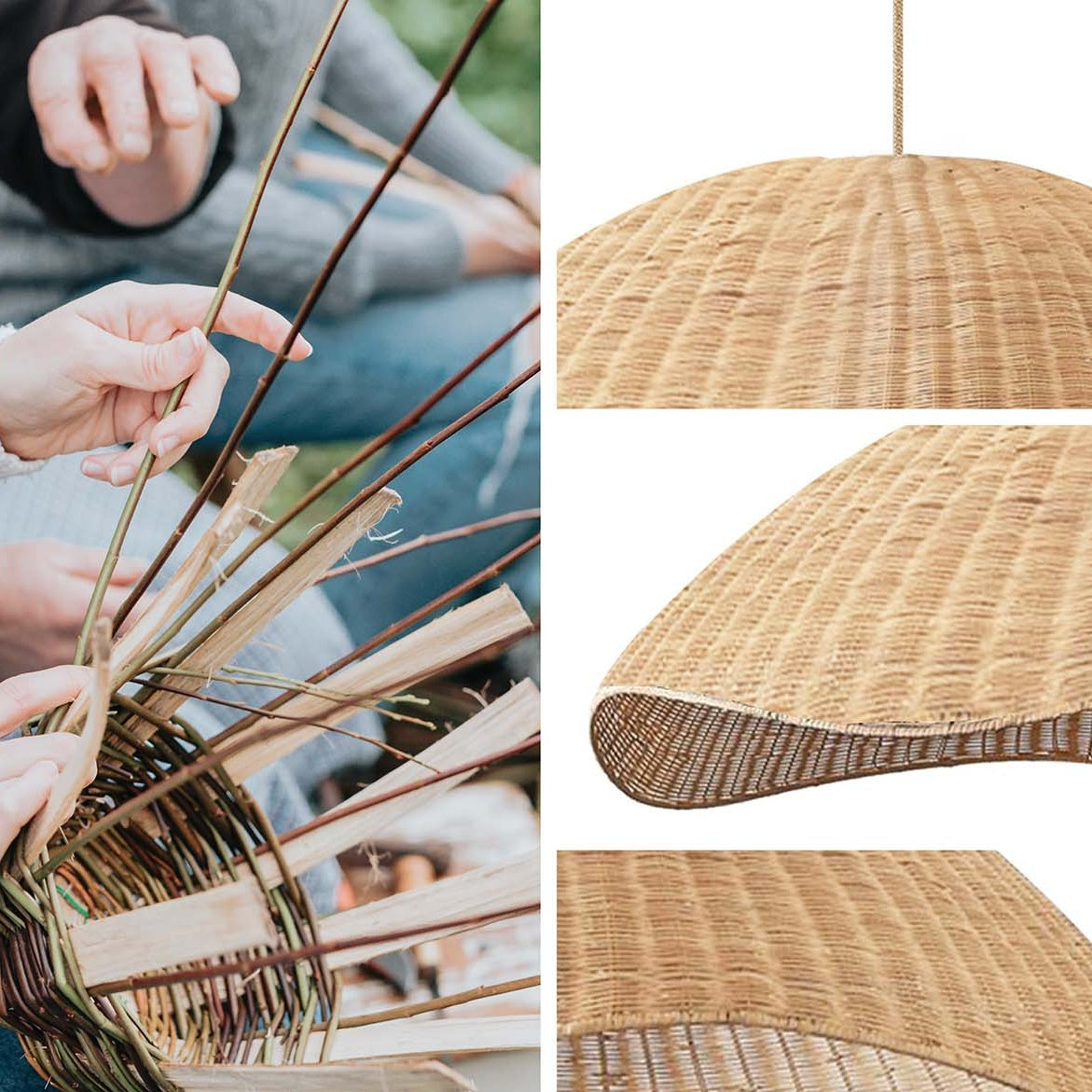 Nana Vermiculate Rattan Pendant Light