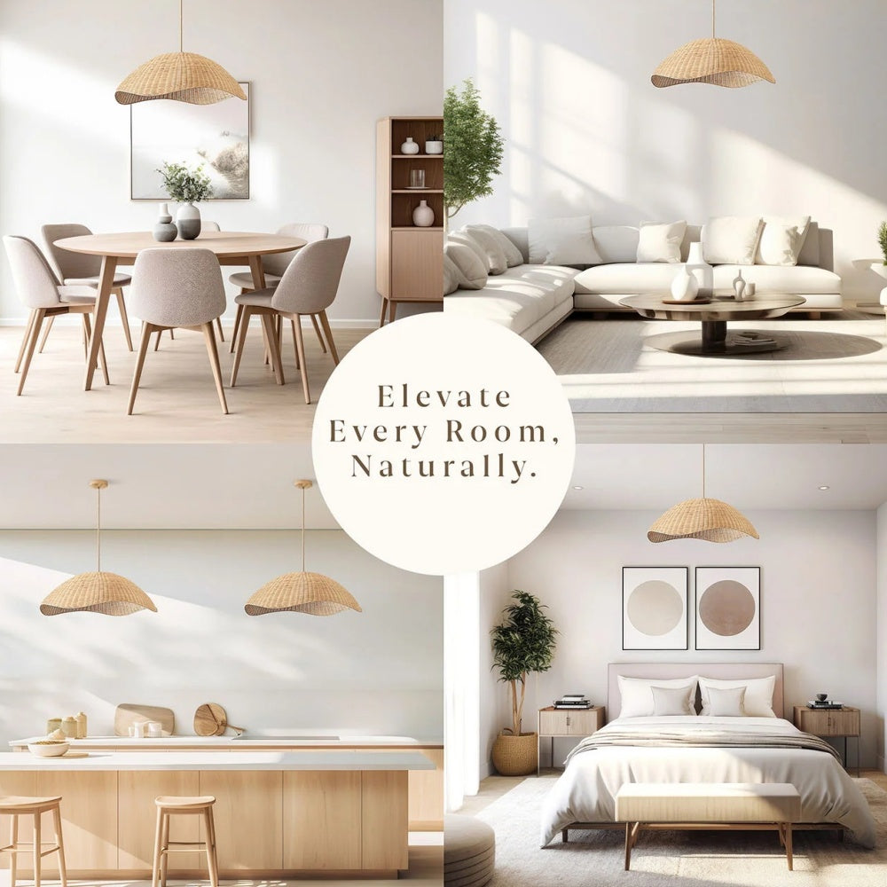 Nana Vermiculate Rattan Pendant Light