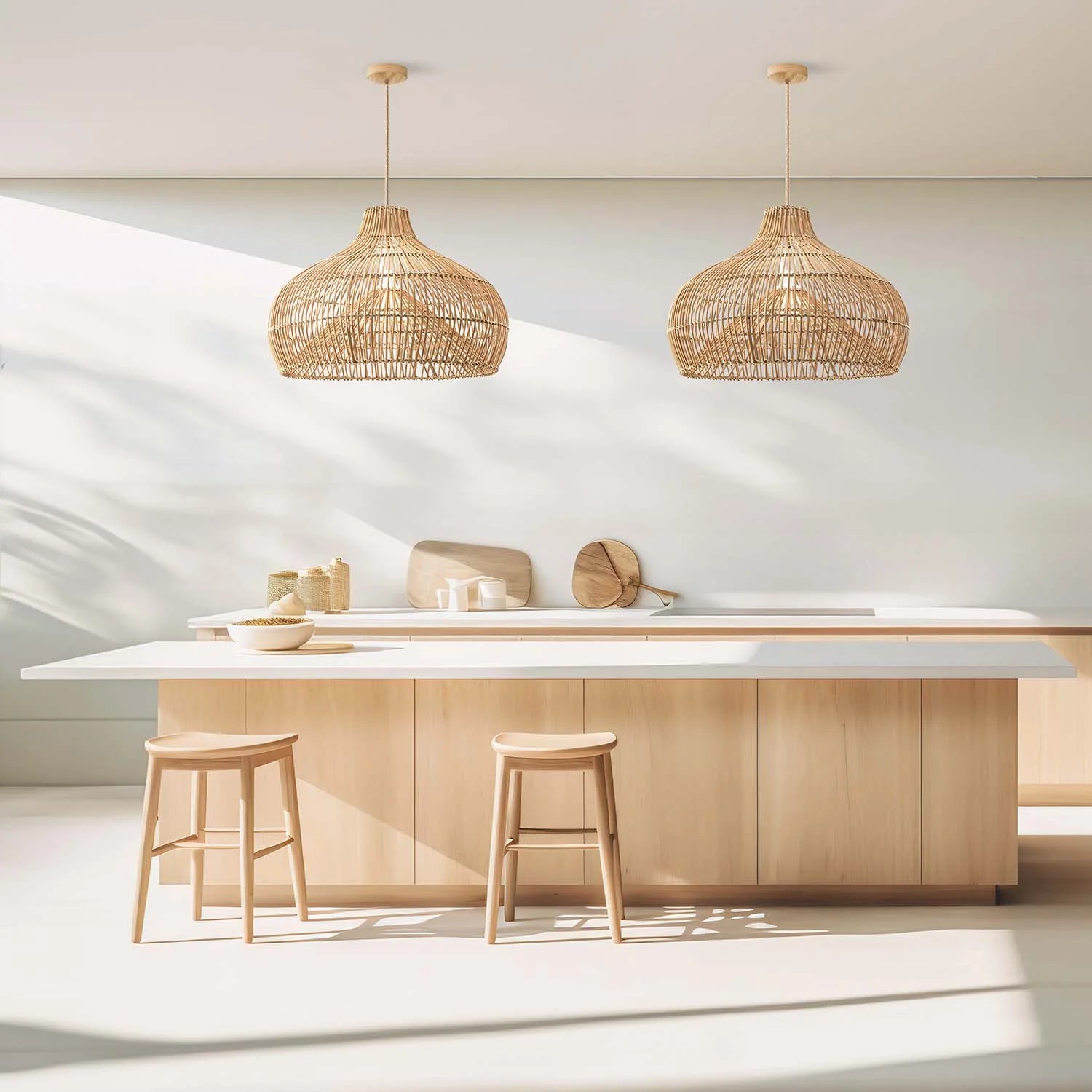 Oceania Cone Rattan Pendant Light