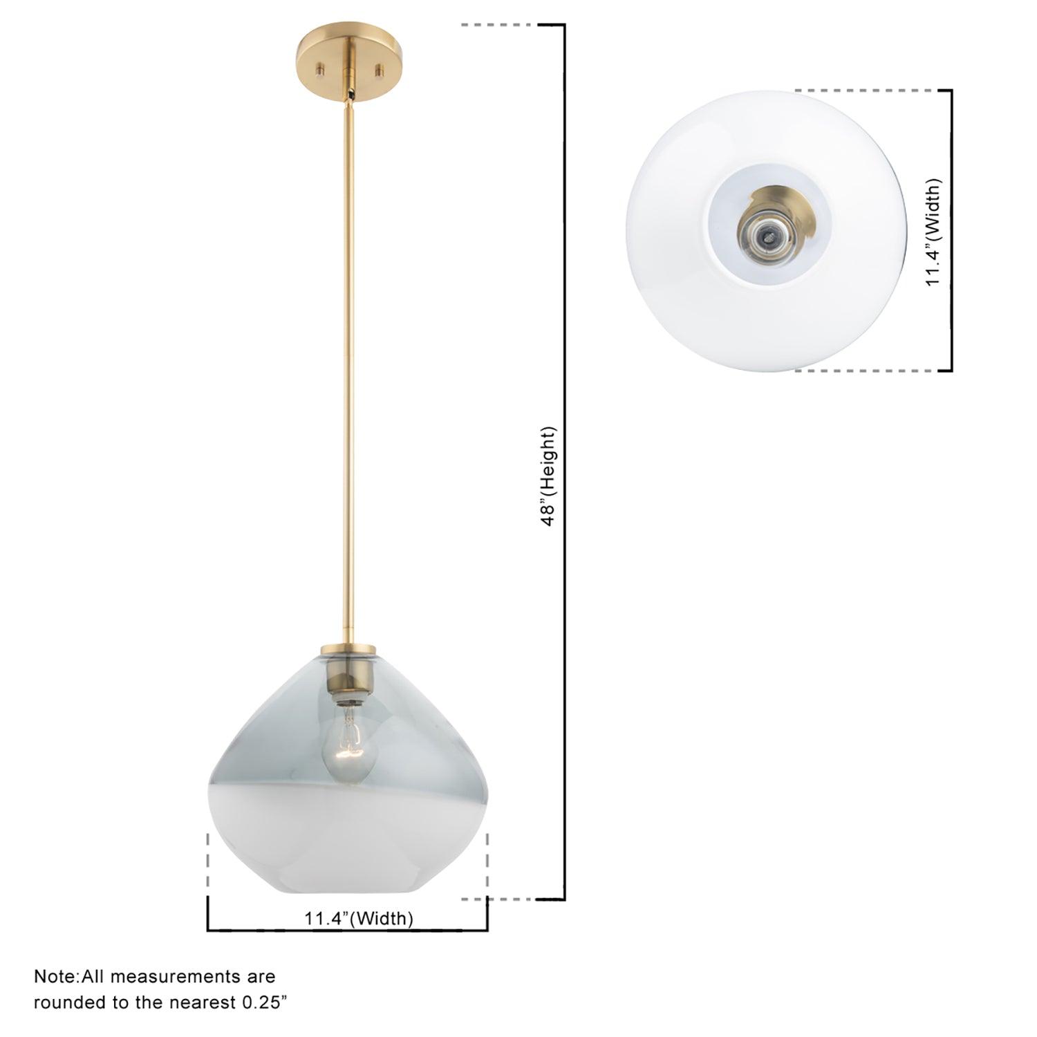 Pheobe Modern Handblown Glass 1-Light Pendant Light