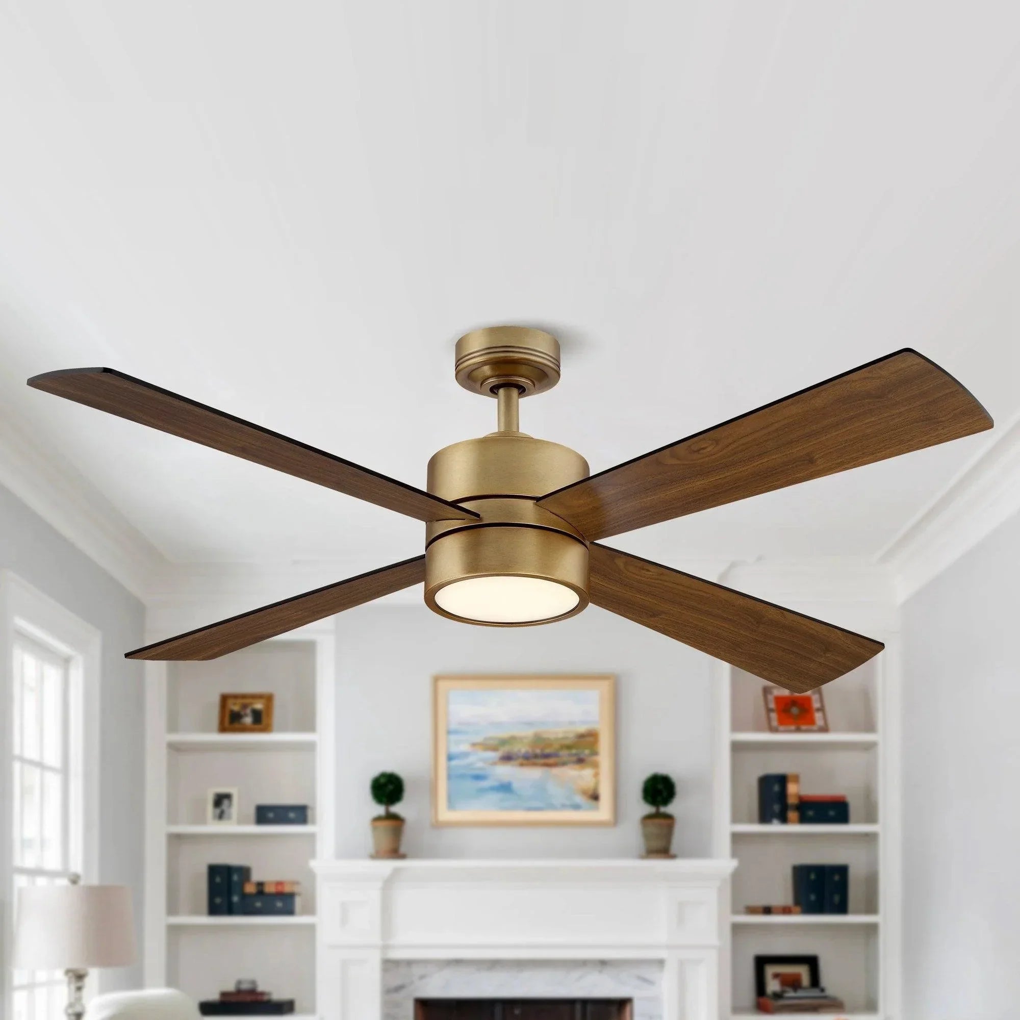 52" Bucholz Industrial Dimmable Ceiling Fan - IPLUS Lighting