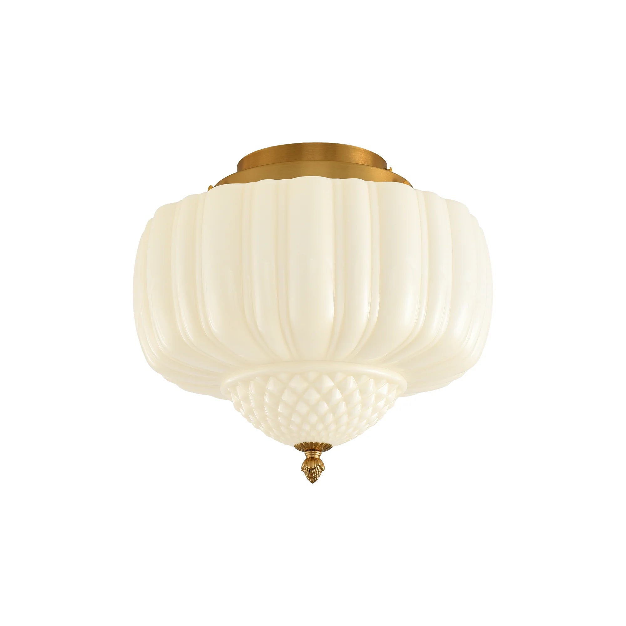 3-Light Flush Mount Ceiling Light in Gold Brass Finish