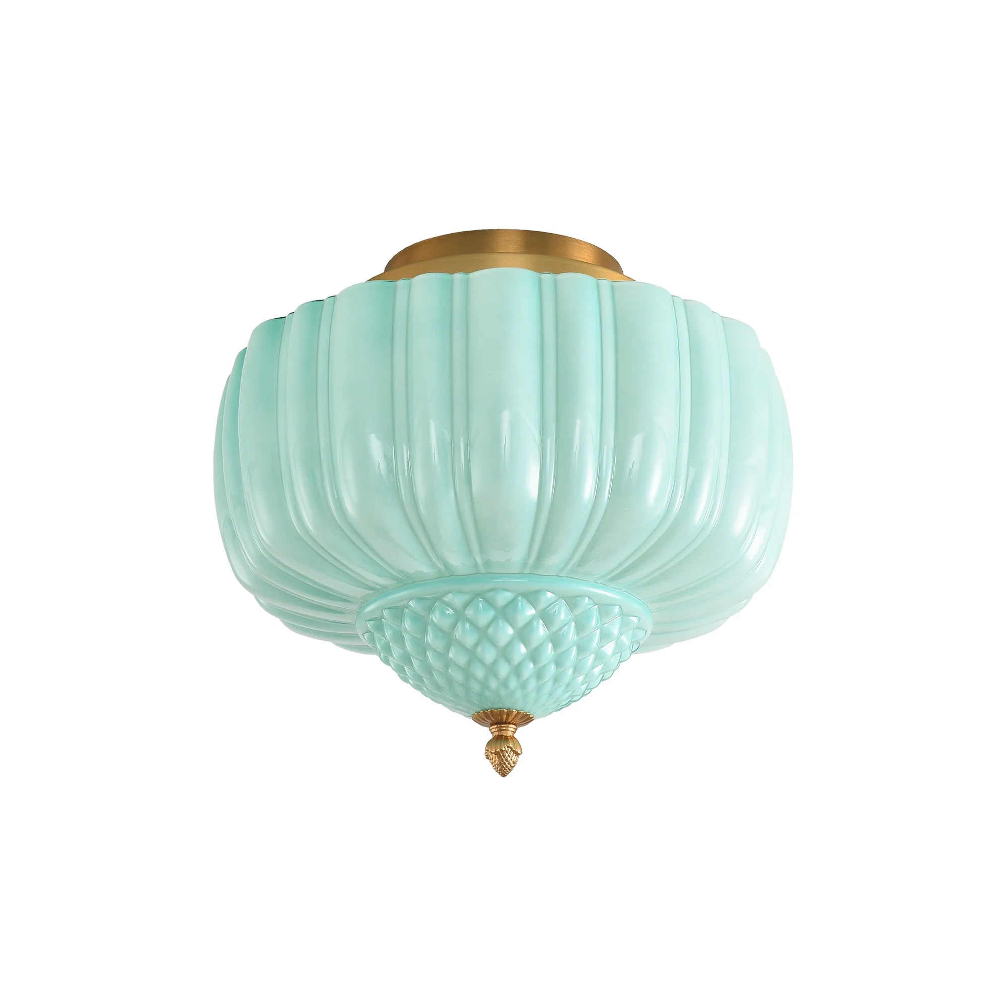 3-Light Flush Mount Ceiling Light in Gold Brass Finish
