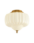 3-Light Flush Mount Ceiling Light in Gold Brass Finish