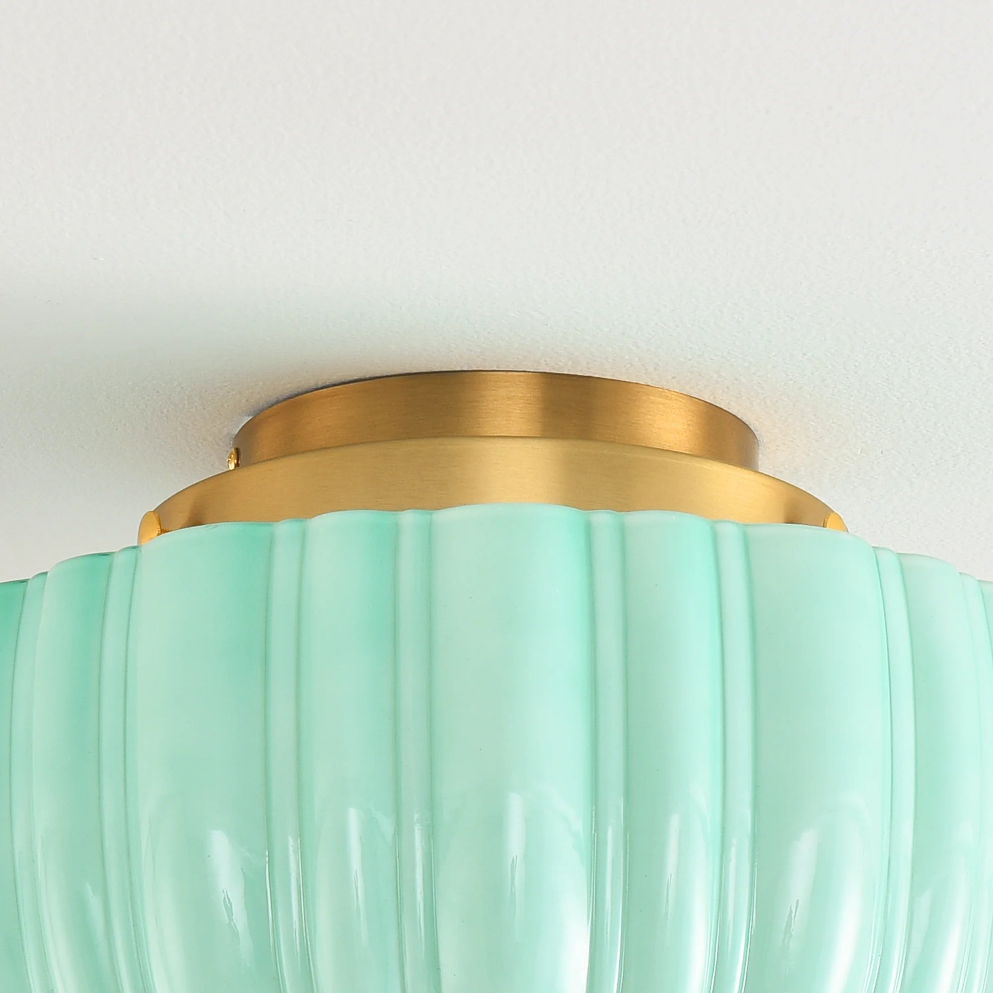 3-Light Flush Mount Ceiling Light in Gold Brass Finish