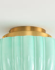 3-Light Flush Mount Ceiling Light in Gold Brass Finish