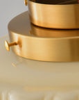 3-Light Flush Mount Ceiling Light in Gold Brass Finish