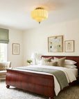 3-Light Flush Mount Ceiling Light in Gold Brass Finish