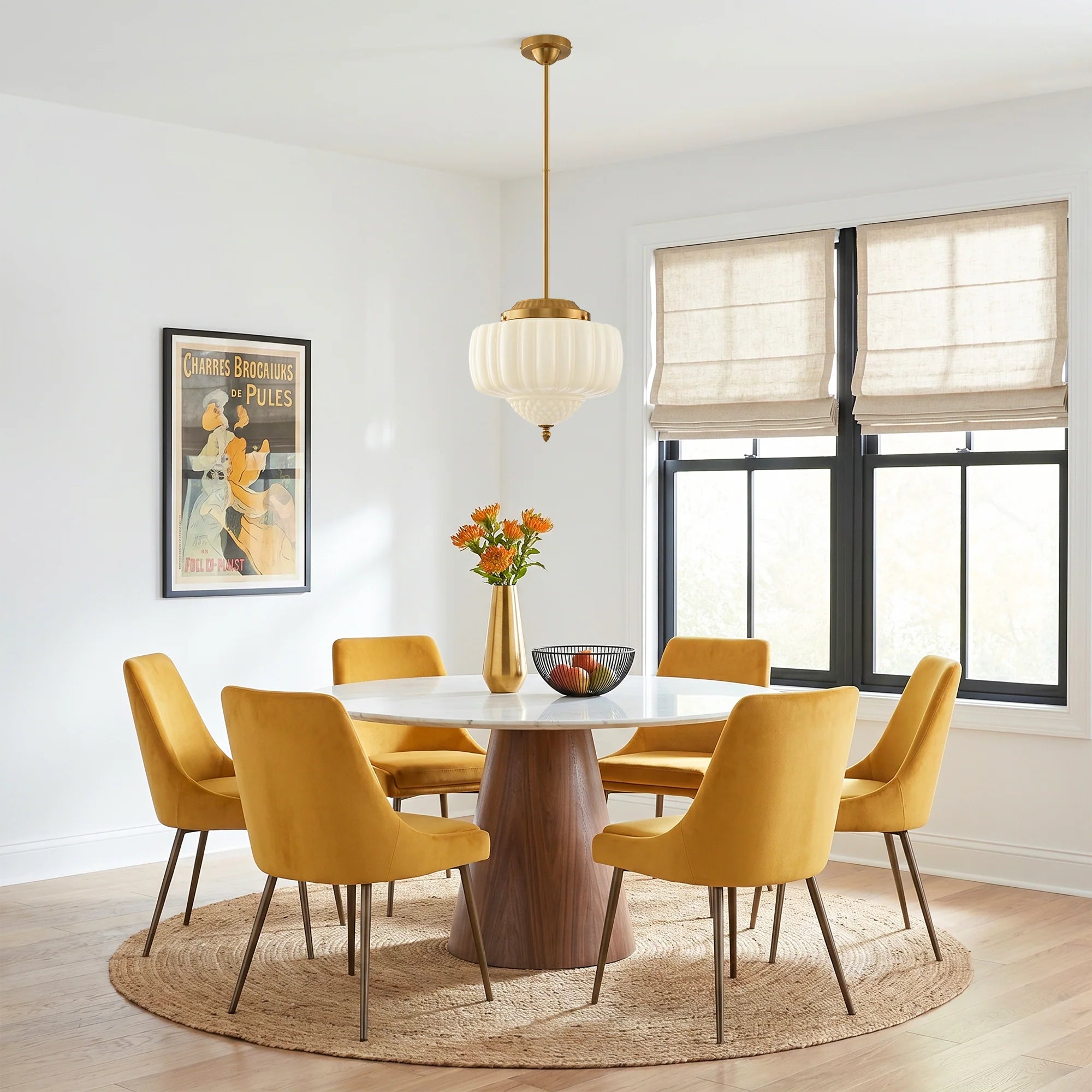 Phyllis Gold Brass 3-Light Island Pendant Light