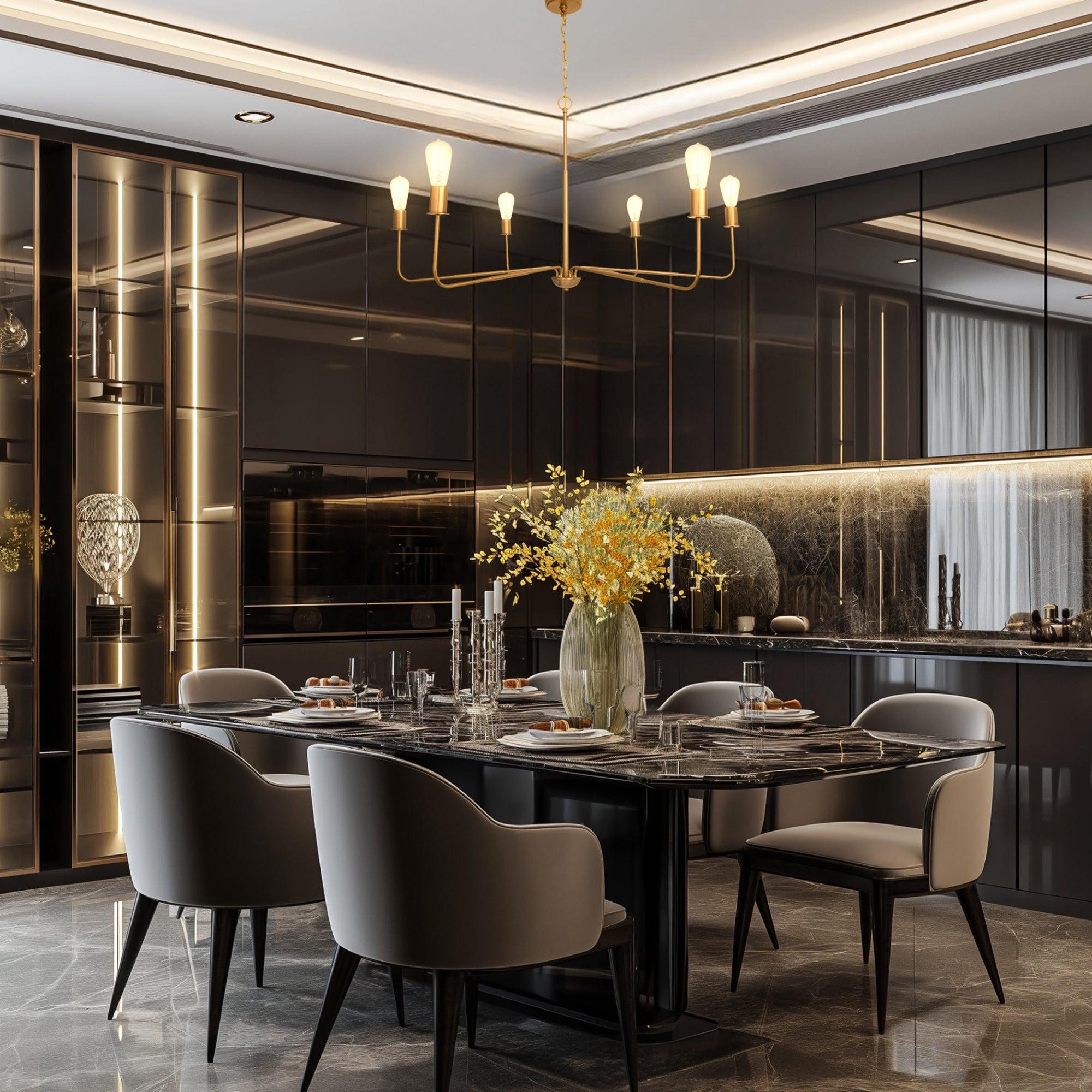 Radiant Industrial Traditional 6-Light Dimmable Chandelier