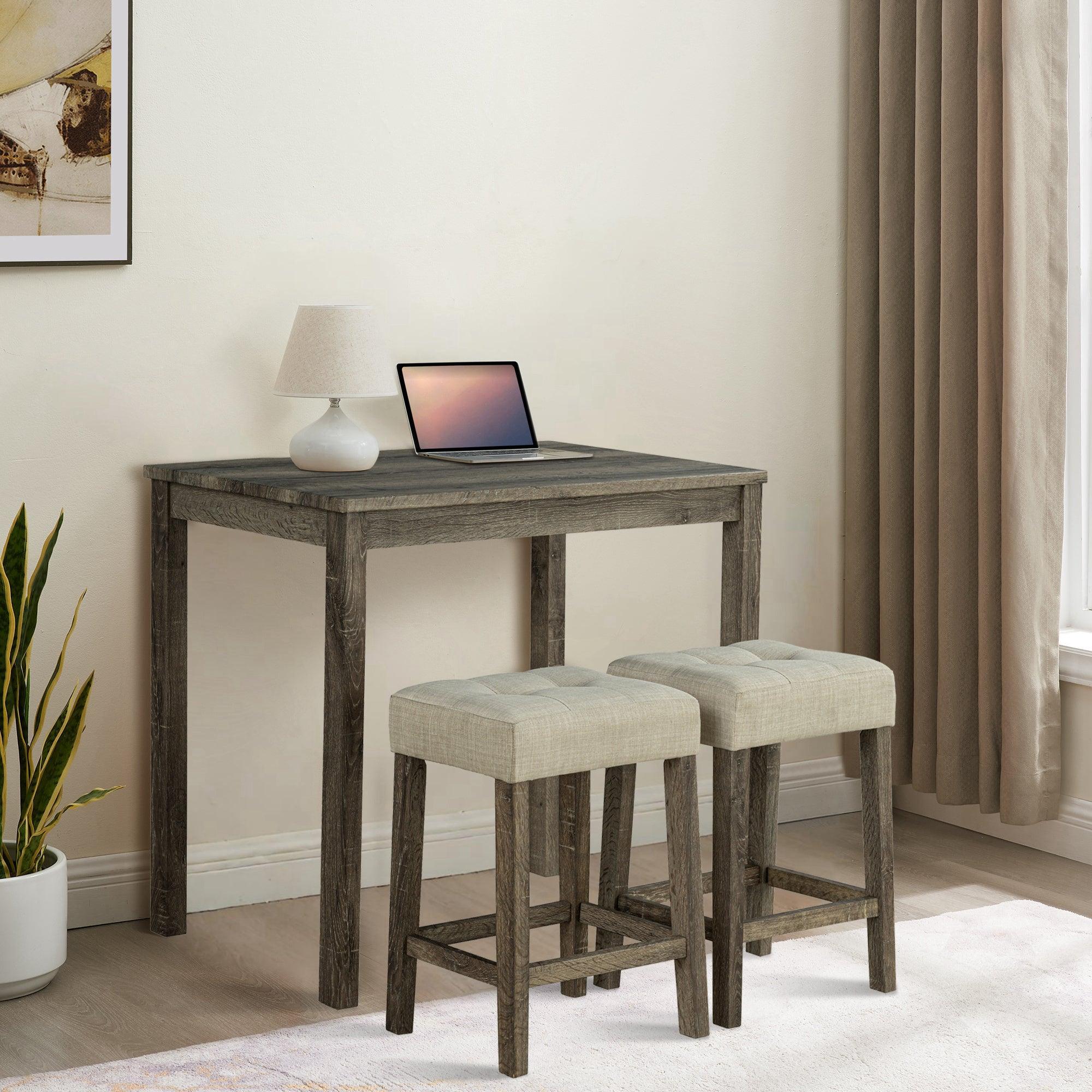 Traditional 3-Piece Breakfast Dining Set for Small Spaces