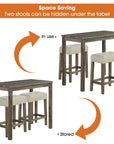 Traditional 3-Piece Breakfast Dining Set for Small Spaces