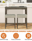 Traditional 3-Piece Breakfast Dining Set for Small Spaces