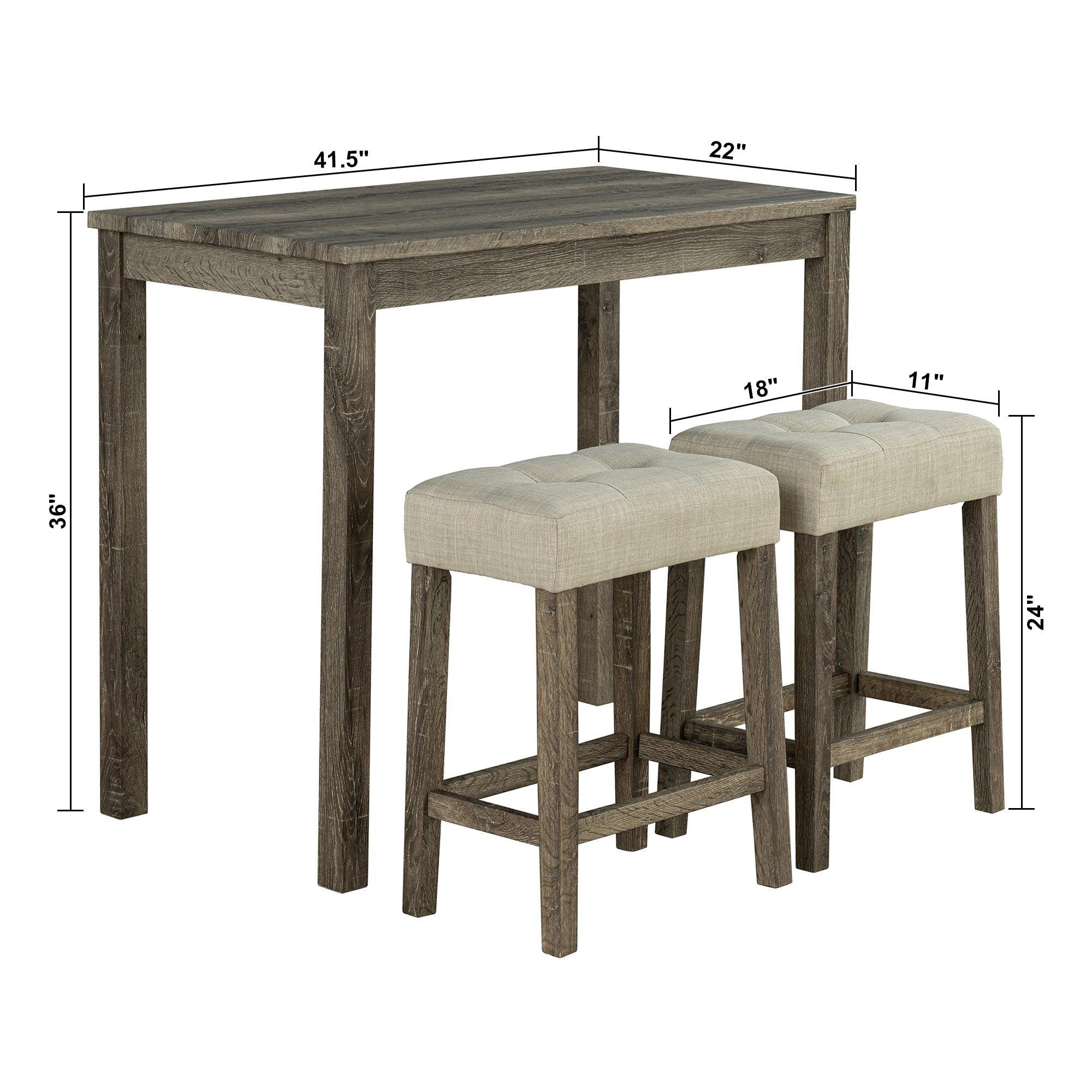 Traditional 3-Piece Breakfast Dining Set for Small Spaces