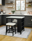36" Contemporary Dining Table Set with High Gloss Finish and USB Charging