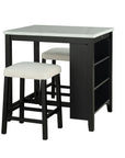 36" Contemporary Dining Table Set with High Gloss Finish and USB Charging