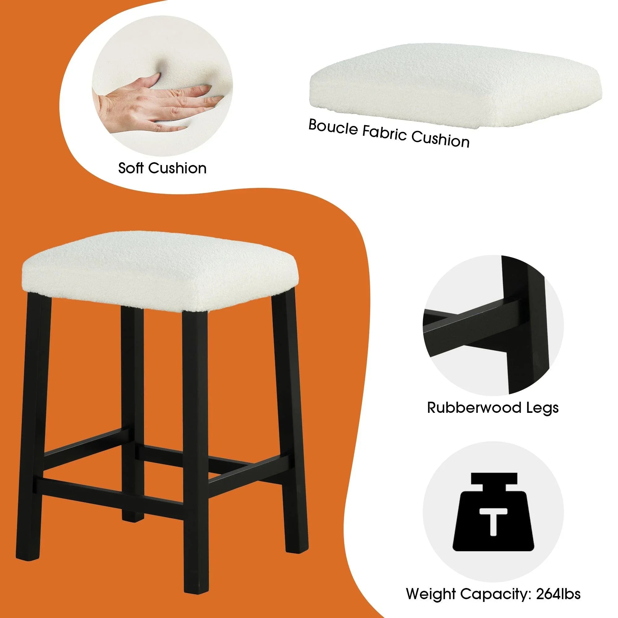 36" Contemporary Dining Table Set with High Gloss Finish and USB Charging