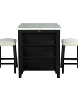 36" Contemporary Dining Table Set with High Gloss Finish and USB Charging