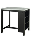 36" Contemporary Dining Table Set with High Gloss Finish and USB Charging