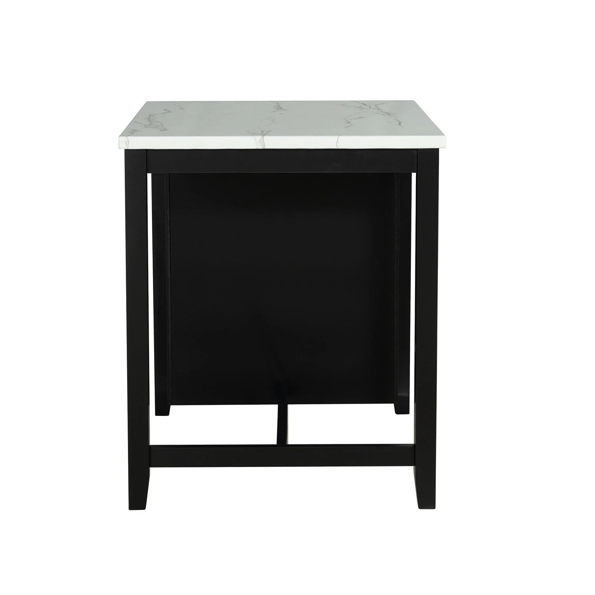 36" Contemporary Dining Table Set with High Gloss Finish and USB Charging