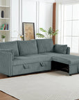 Oversized Faux Fur Sleeper Sectional with Pull-Out Chair and USB Charging