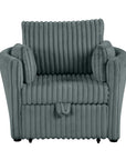 Oversized Faux Fur Sleeper Sectional with Pull-Out Chair and USB Charging