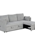 Oversized Faux Fur Sleeper Sectional with Pull-Out Chair and USB Charging