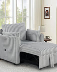 Oversized Faux Fur Sleeper Sectional with Pull-Out Chair and USB Charging