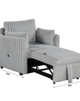 Oversized Faux Fur Sleeper Sectional with Pull-Out Chair and USB Charging
