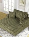 54" Upholstered Chaise Lounge Chair with Built-In Cup Holders